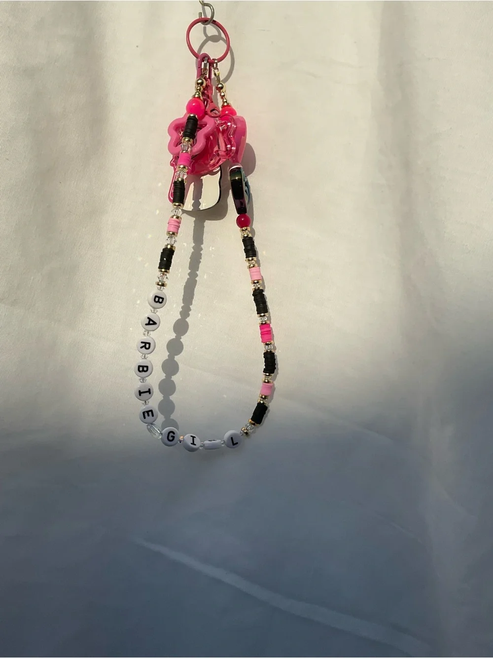 Pink Beaded - 'Barbie Girl” keychain